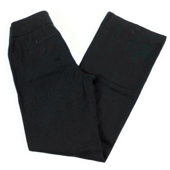 Ann Taylor Loft Womens Black Julie Fit Flat Front Tall Linen Trousers Size 0 - Picture 7 of 10